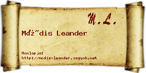 Módis Leander névjegykártya